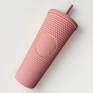Starbucks Plastic Cold Cup 24oz Pink Matte Bling Spring FY20